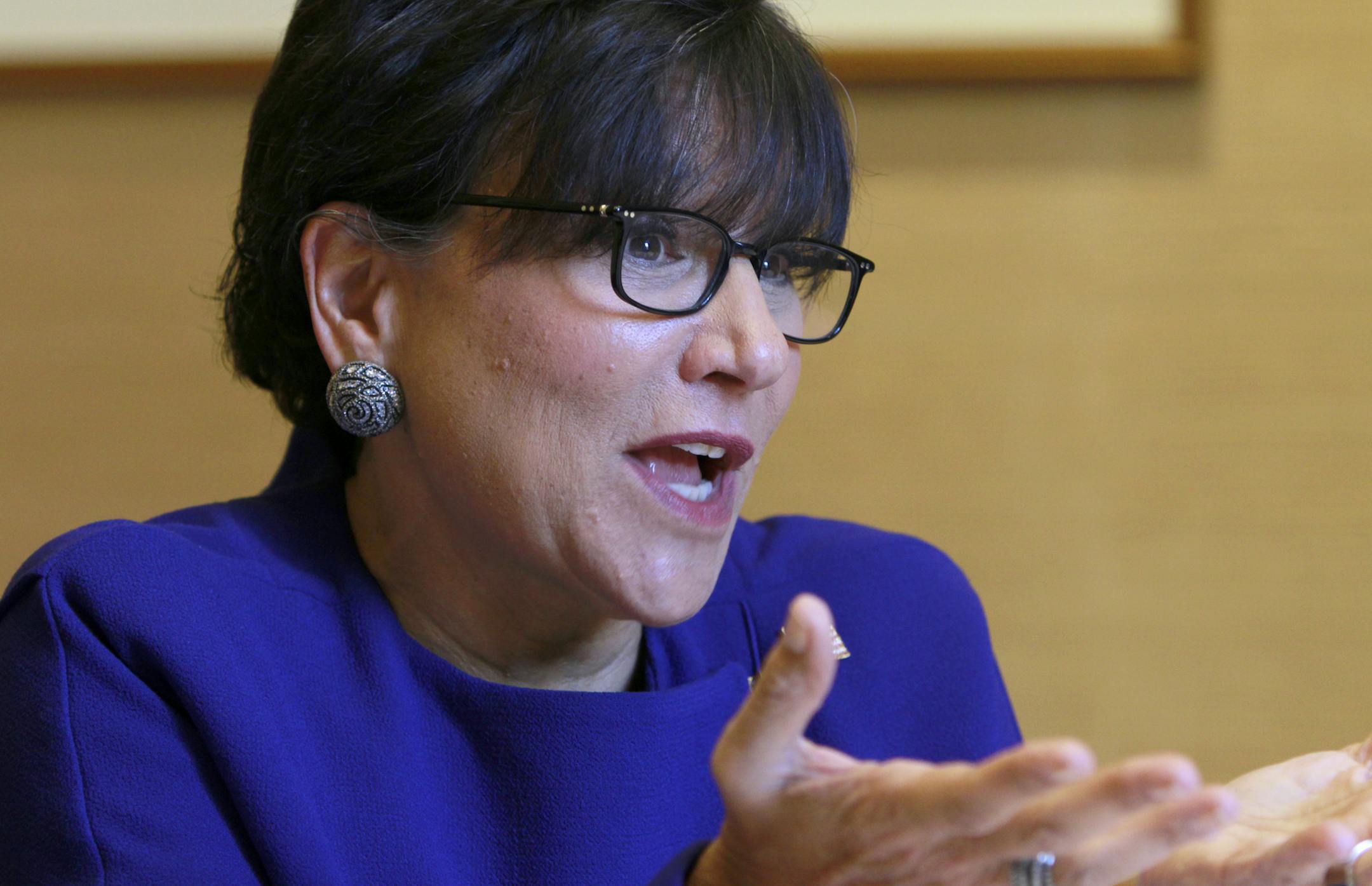 Penny Pritzker currently serving as the 38th United States Secretary of Commerce. She spoke to a gathering of the Business Partnership at the Mineapolis Club, Friday, September 11, 2015 ] Tom Sweeney, Star Tribune, Minneapolis, Sept. 11, 2015