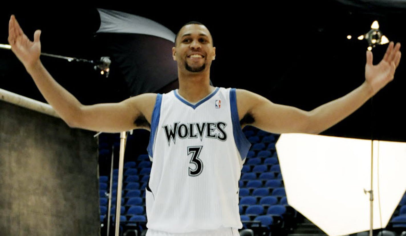 Brandon Roy poses during the Wolves' media day.