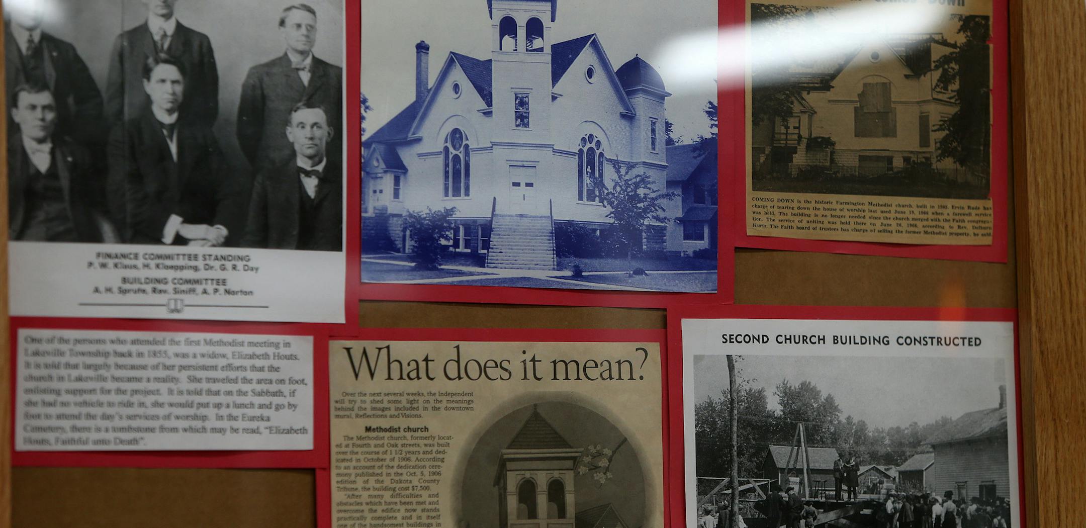Old photos are on display at Faith United Methodist Church, Wednesday, April 30, 2014 in Farmington, MN. ] (ELIZABETH FLORES/STAR TRIBUNE) ELIZABETH FLORES • eflores@startribune.com