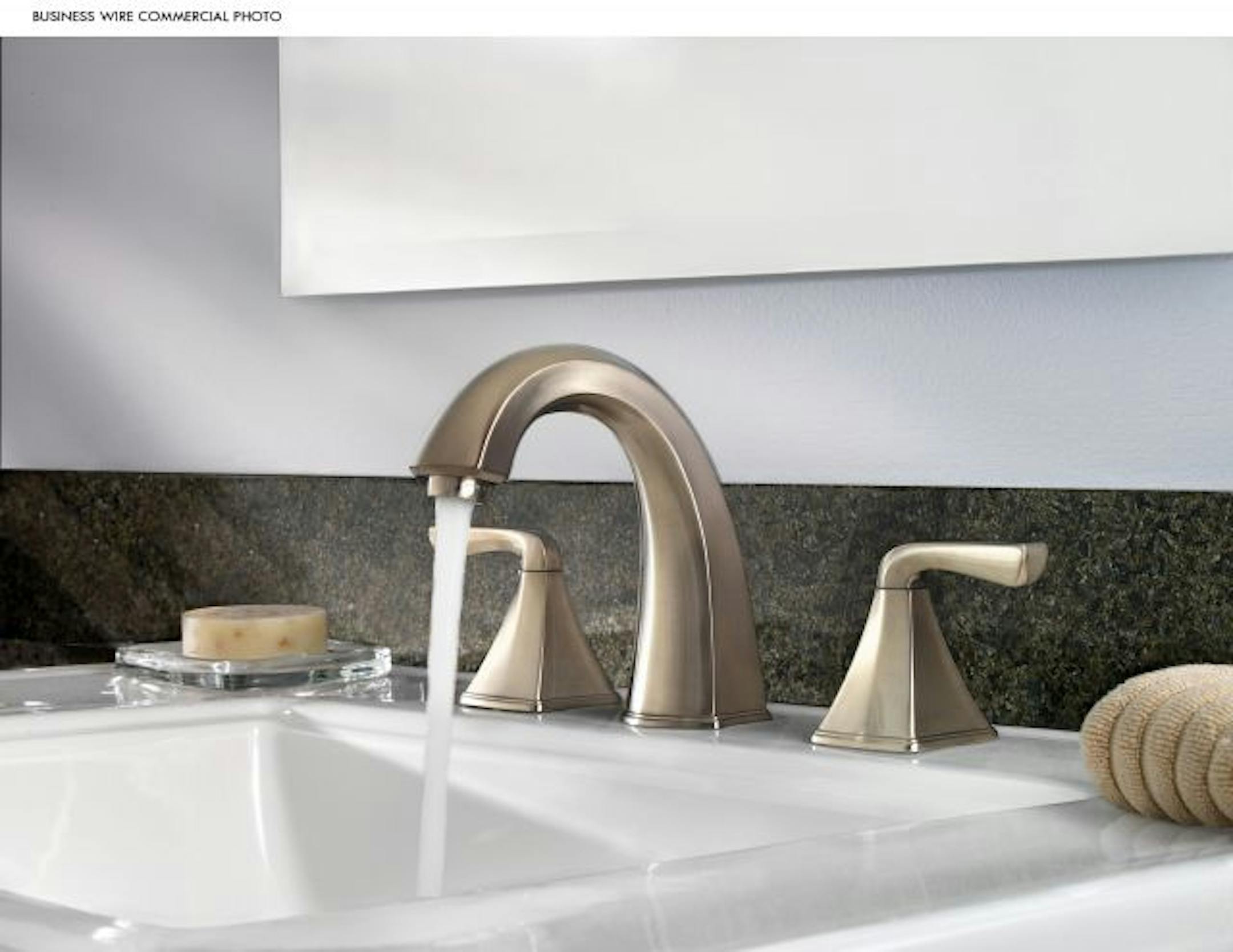 Swapping out fixtures can be a quick, low-cost way to upgrade. The Selia Bath Faucet is from Price Pfister.