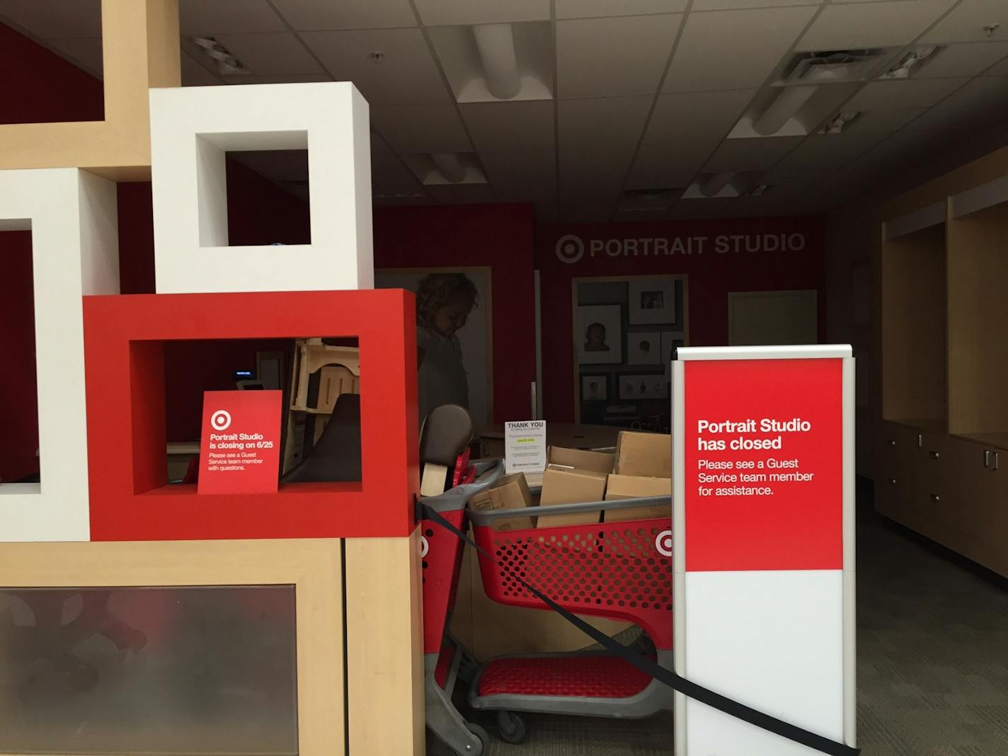 The closed portrait studio at a Target store in Edina.