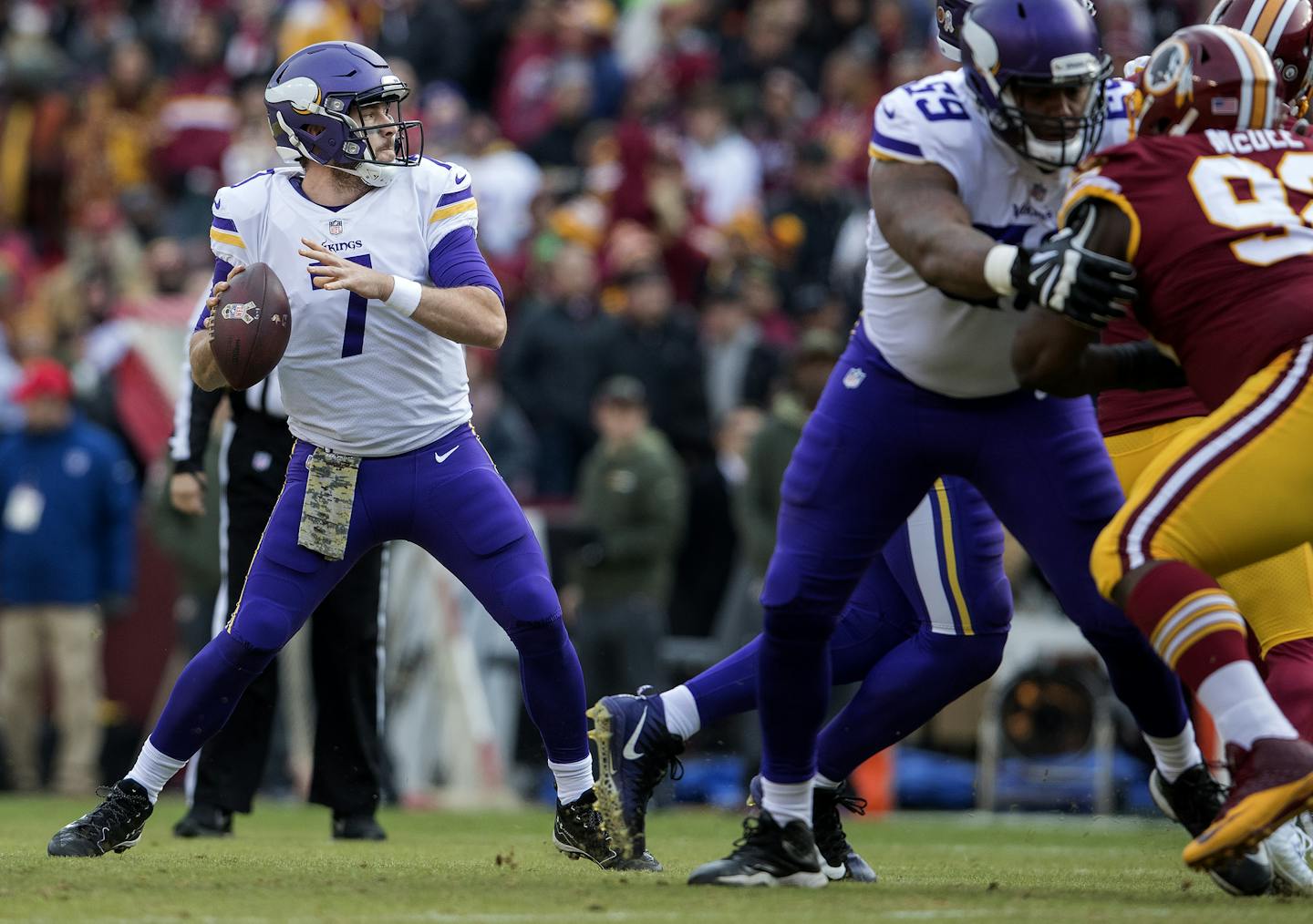 Vikings quarterback Case Keenum (7). ] CARLOS GONZALEZ &#xef; cgonzalez@startribune.com - November 12, 2017, Landover, MD, FedEx Field, NFL, Minnesota Vikings vs. Washington Redskins.