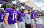 St. Thomas coach Glenn Caruso led his team onto the field for the Sept. 10 home opener against Michigan Tech. The Tommies won that game and haven’t 