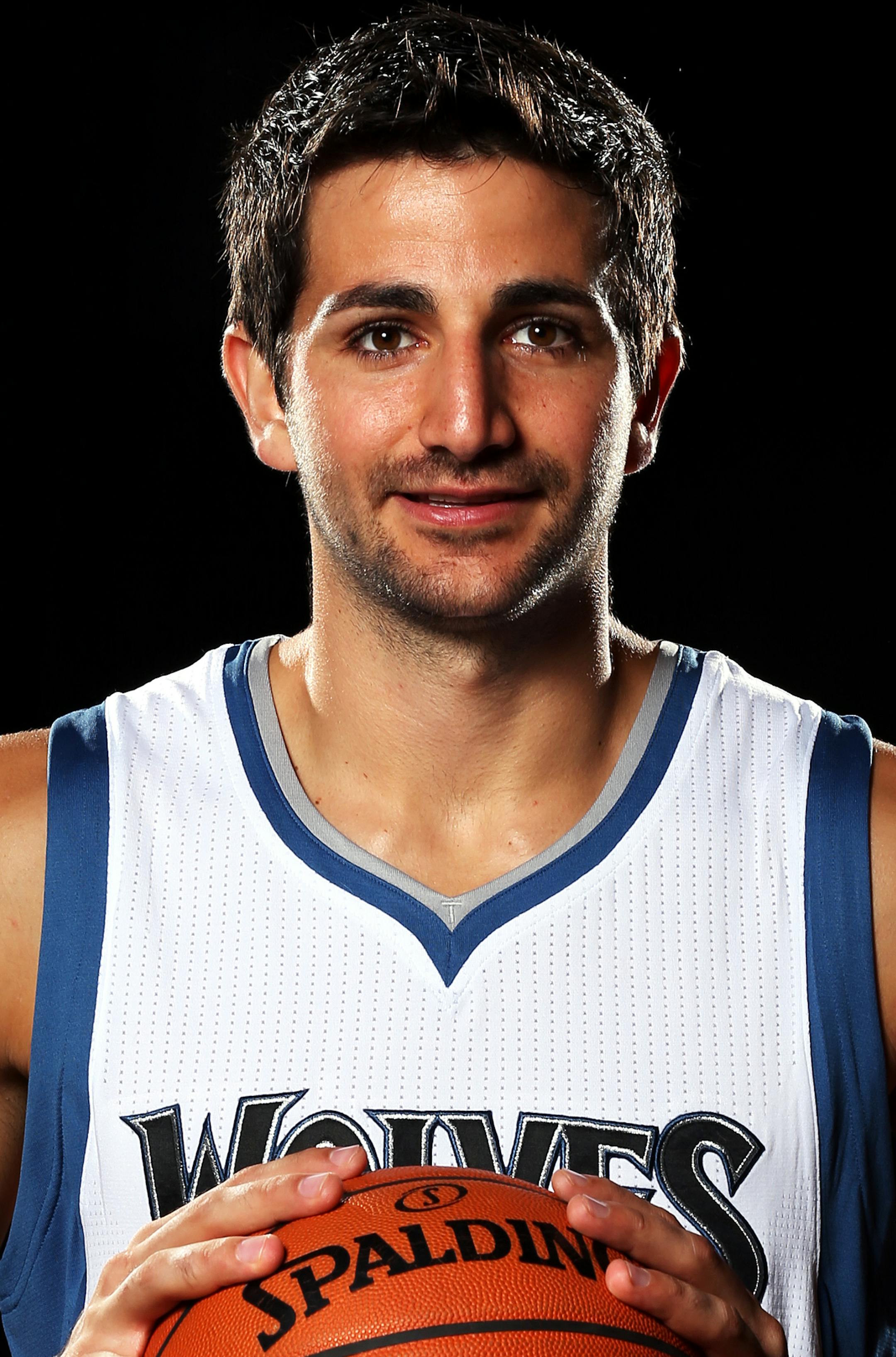 Ricky Rubio poses for photos during Timberwolves media day at the Target Center on Monday, September 29, 2014. ] LEILA NAVIDI leila.navidi@startribune.com /