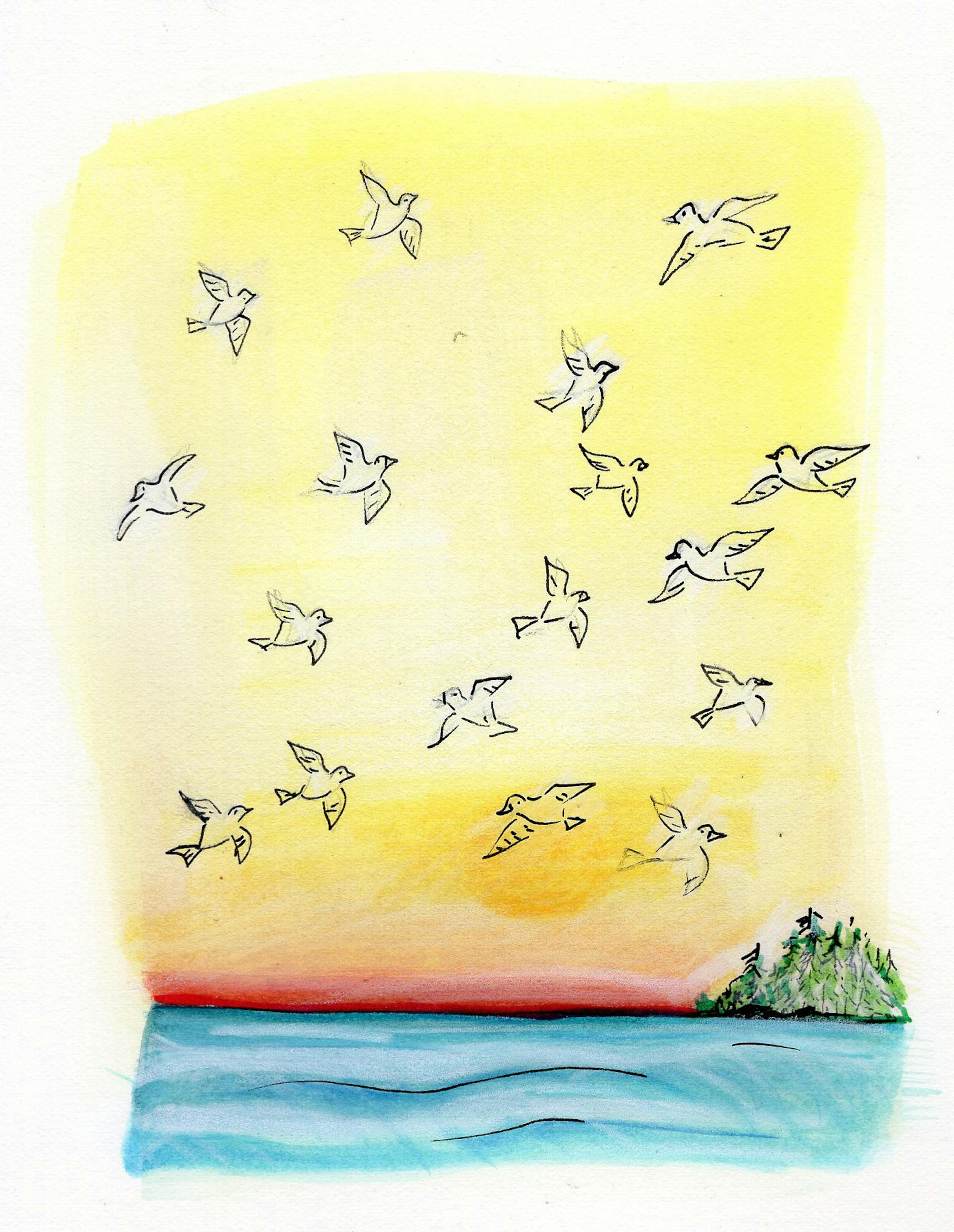 A digital "Doodle a Day" by Nancy Carlson.