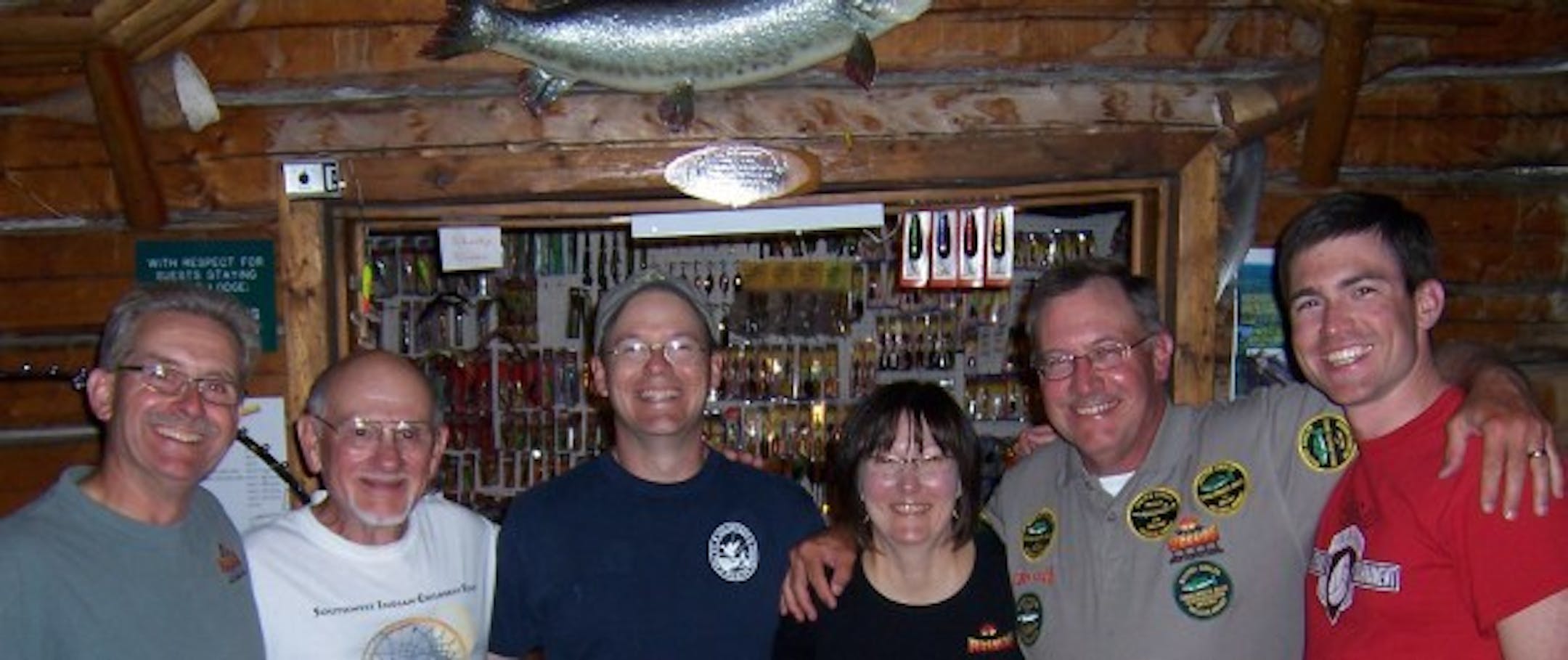 My dad and me (far right) at Fireside Lodge with the owners and another father-son duo we met at the lodge 10 years ago on our first trip. Their annual trip is always the same week as ours, so we've become fishing buddies.