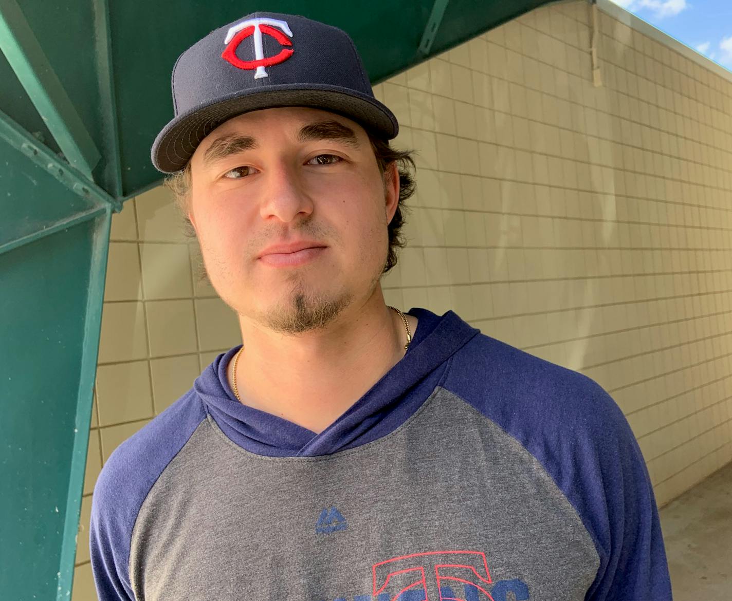 Twins prospect Jordan Balazovic in Fort Myers, Fla., in February 2020. (Patrick Reusse photo)