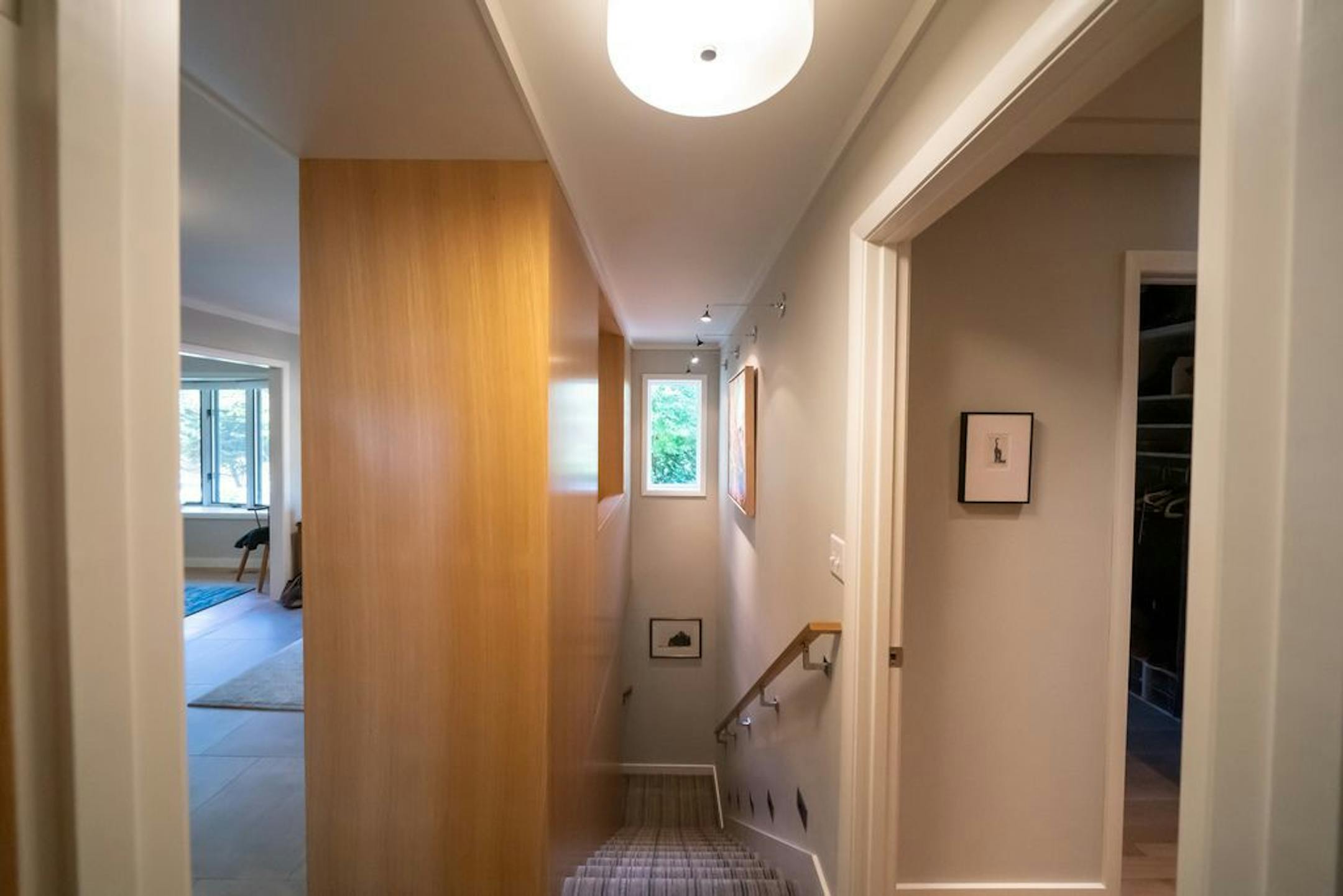 The stairway to the lower level was reconfigured.