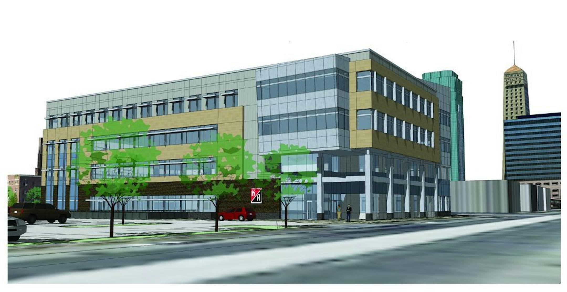 rendering of Kraus anderson headquarters in downtown Minneapolis Kraus-Anderson® (KA®) has announced plans to consolidate its Twin Cities operations under one roof in a new, build-to-suit LEED facility in downtown Minneapolis
