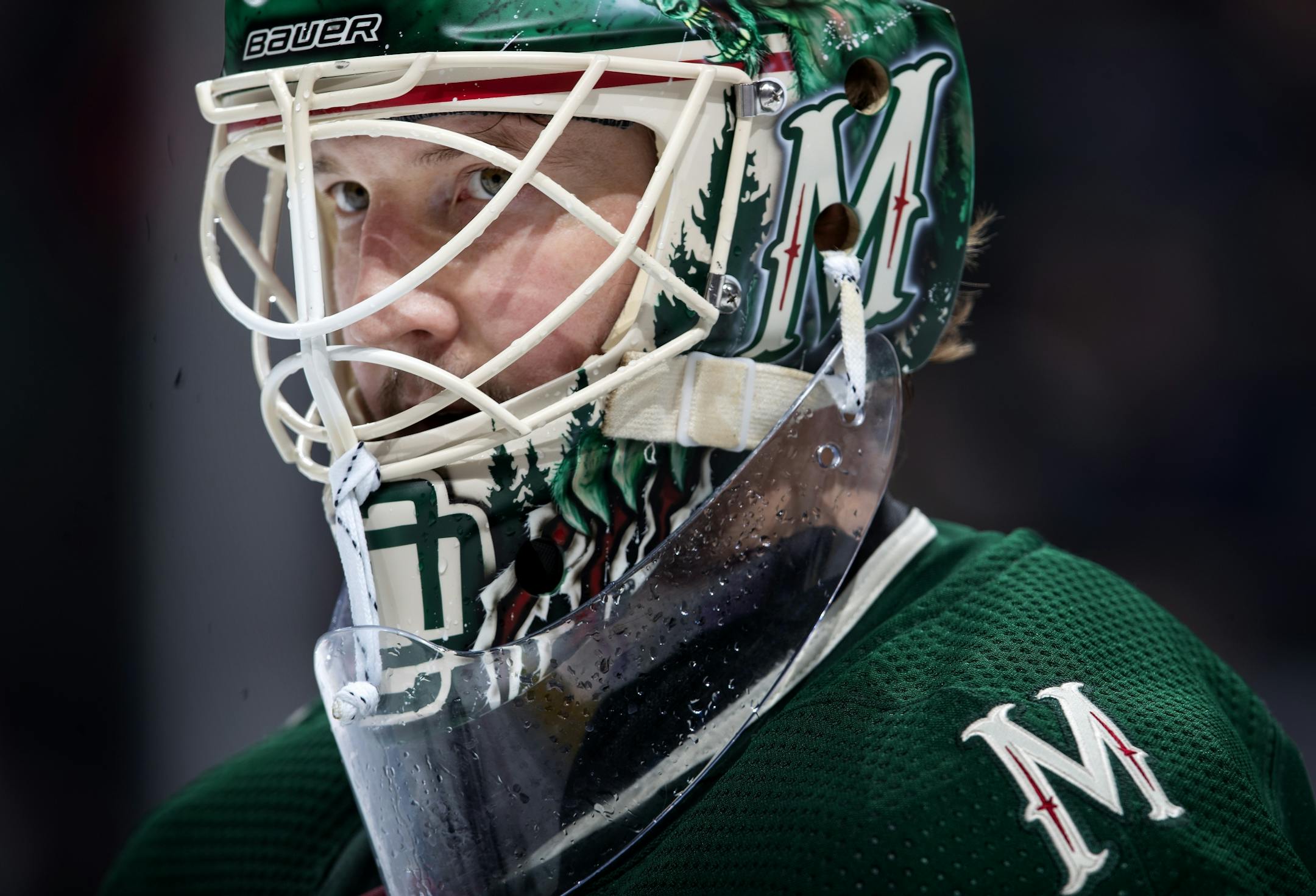 Minnesota Wild goalie Devan Dubnyk in the second period.
