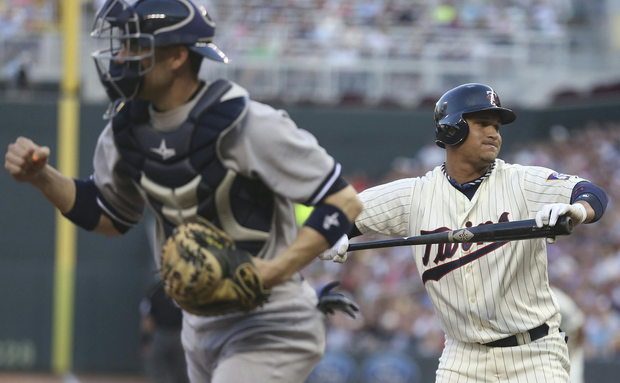 Oswaldo Arcia’s third-inning strikeout was the first of two against for him against CC Sabathia.