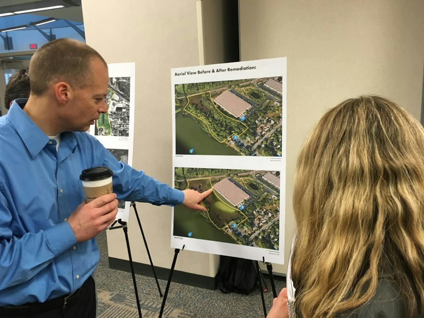 In 2017, Hans Neve, a project supervisor with the Minnesota Pollution Control Agency, showed residents a proposed cleanup plan for a Superfund site in Brooklyn Center.