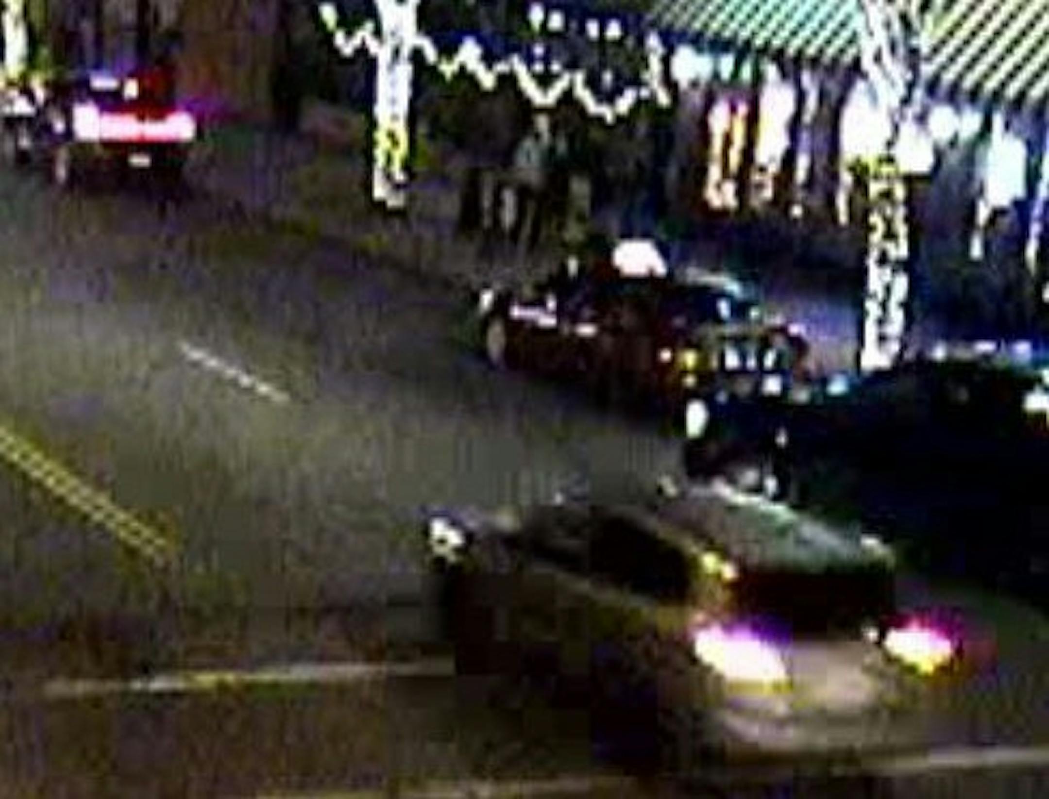 This surveillance image shows the SUV that hit a bicyclist over the weekend in St. Paul.