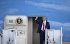 President Donald Trump arrived at Twin Cities International Airport on Wednesday, Sept. 30, on his way to a fundraiser in Shorewood and a rally in Dul
