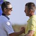 Justin Rose of Great Britain, left, and Henrik Stenson of Sweden, shake hands after Rose won gold and Stenson won silver during the final round of the