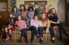 ROSEANNE - ABC's "Roseanne" stars Ames McNamara as Mark, Sara Gilbert as Darlene Conner, Laurie Metcalf as Jackie Harris, Emma Kenney as Harris Conner