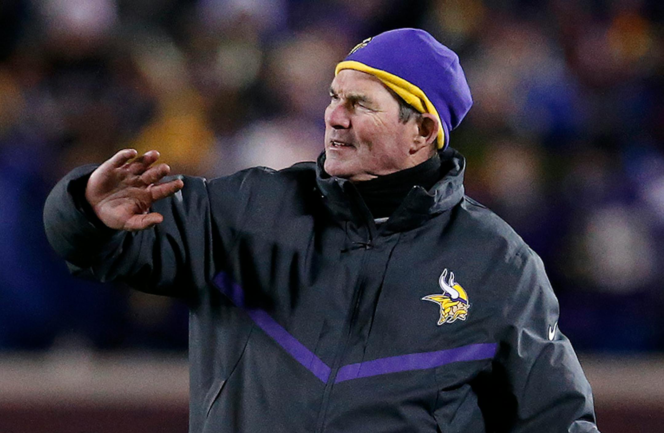 Minnesota Vikings head coach Mike Zimmer in the fourth quarter.