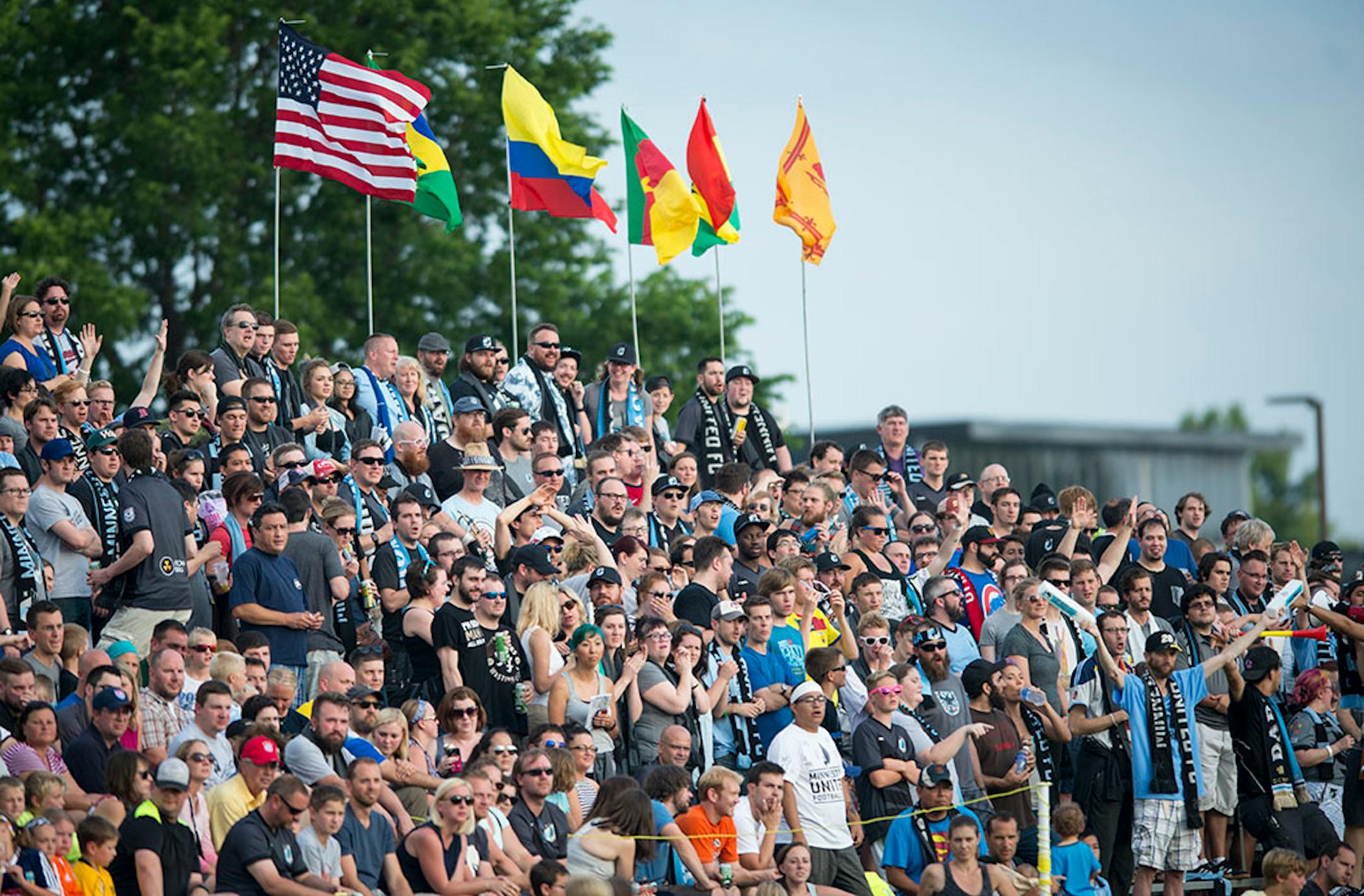 The Dark Clouds fan section was completely full during Saturday's game against the Ottawa Fury FC. ] Aaron Lavinsky • aaron.lavinsky@startribune.com Feature on Dark Clouds fan group of Minnesota United soccer. They are a non-stop cheering bunch of soccer nuts who follow the team and support it with non-stop orchestrated cheering at games.