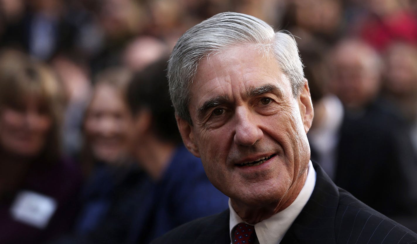 In a 2013 file image, former FBI director Robert Mueller attends the ceremonial swearing-in of FBI Director James Comey at the FBI Headquarters in Washington, D.C. (Alex Wong/CNP/Prensa Internacional/Zuma Press/TNS) ORG XMIT: 1308462