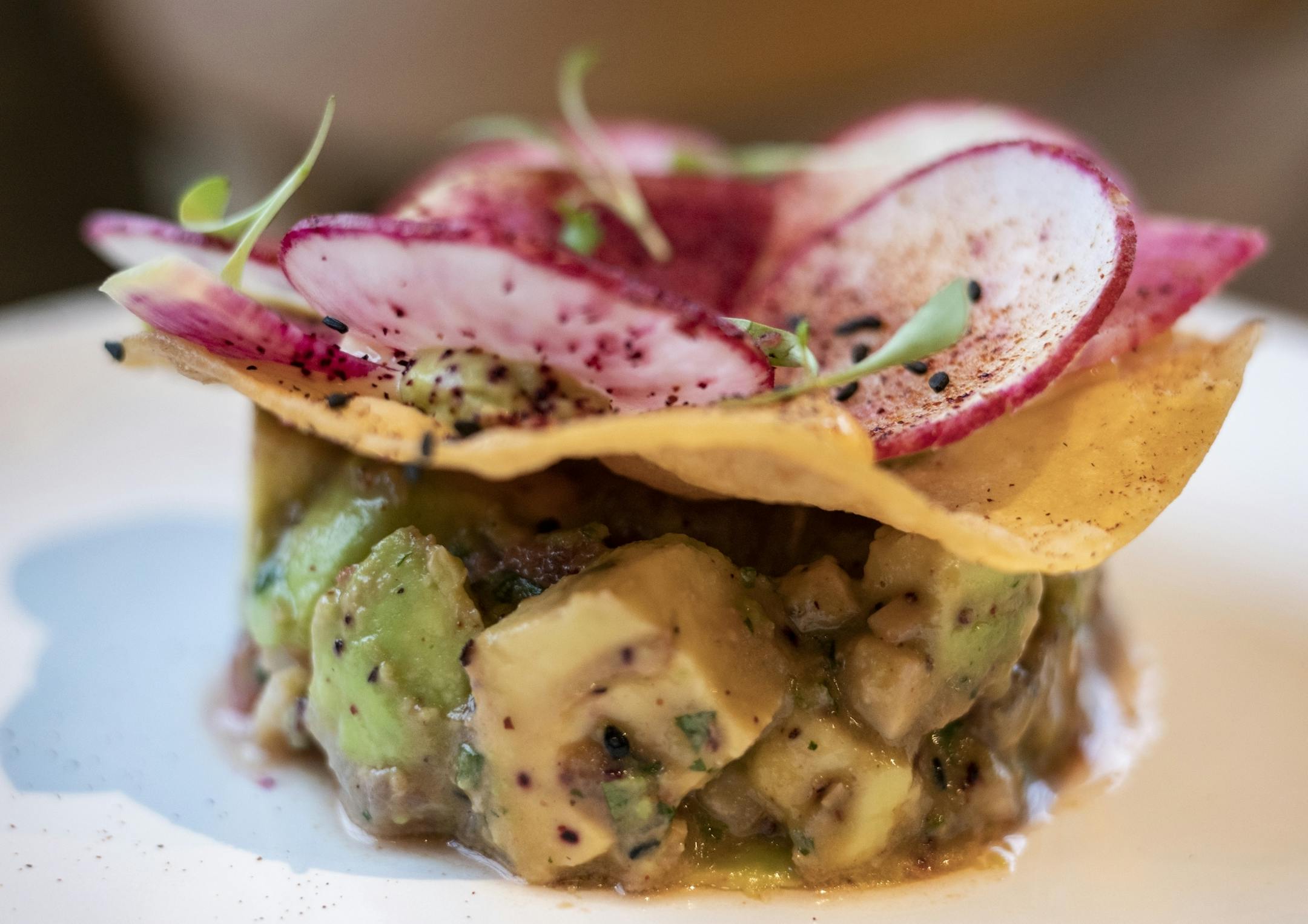 The tuna ceviche made with habanero, avocado, citrus, cilantro.