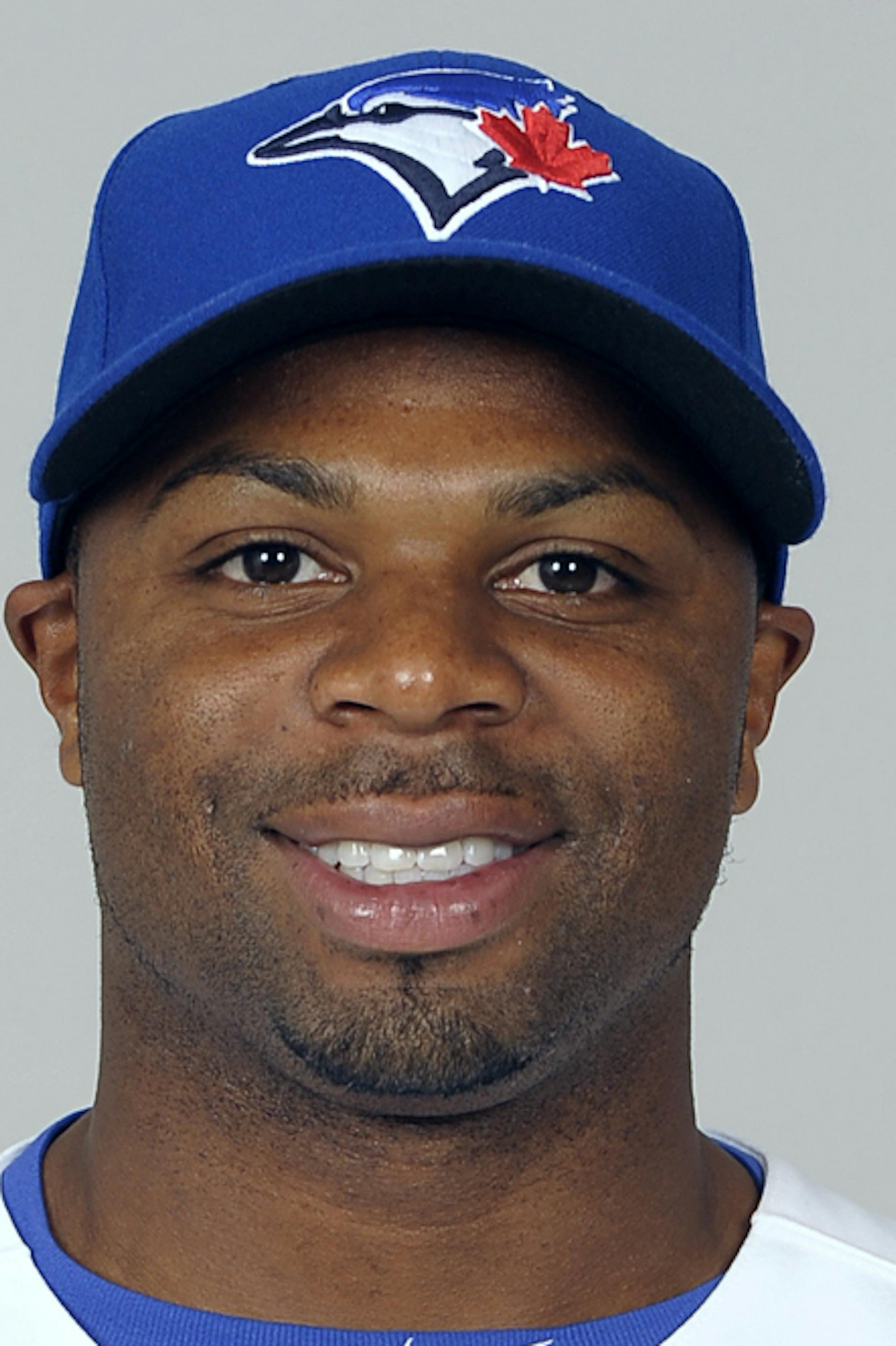DUNEDIN, FL - FEBRUARY 18: Rajai Davis #11 of the Toronto Blue Jays poses during Photo Day on Monday, February 18, 2013 at Florida Auto Exchange Stadium in Dunedin, Florida. (Photo by Tony Firriolo/MLB Photos via Getty Images) *** Local Caption *** Rajai Davis ORG XMIT: 159447770