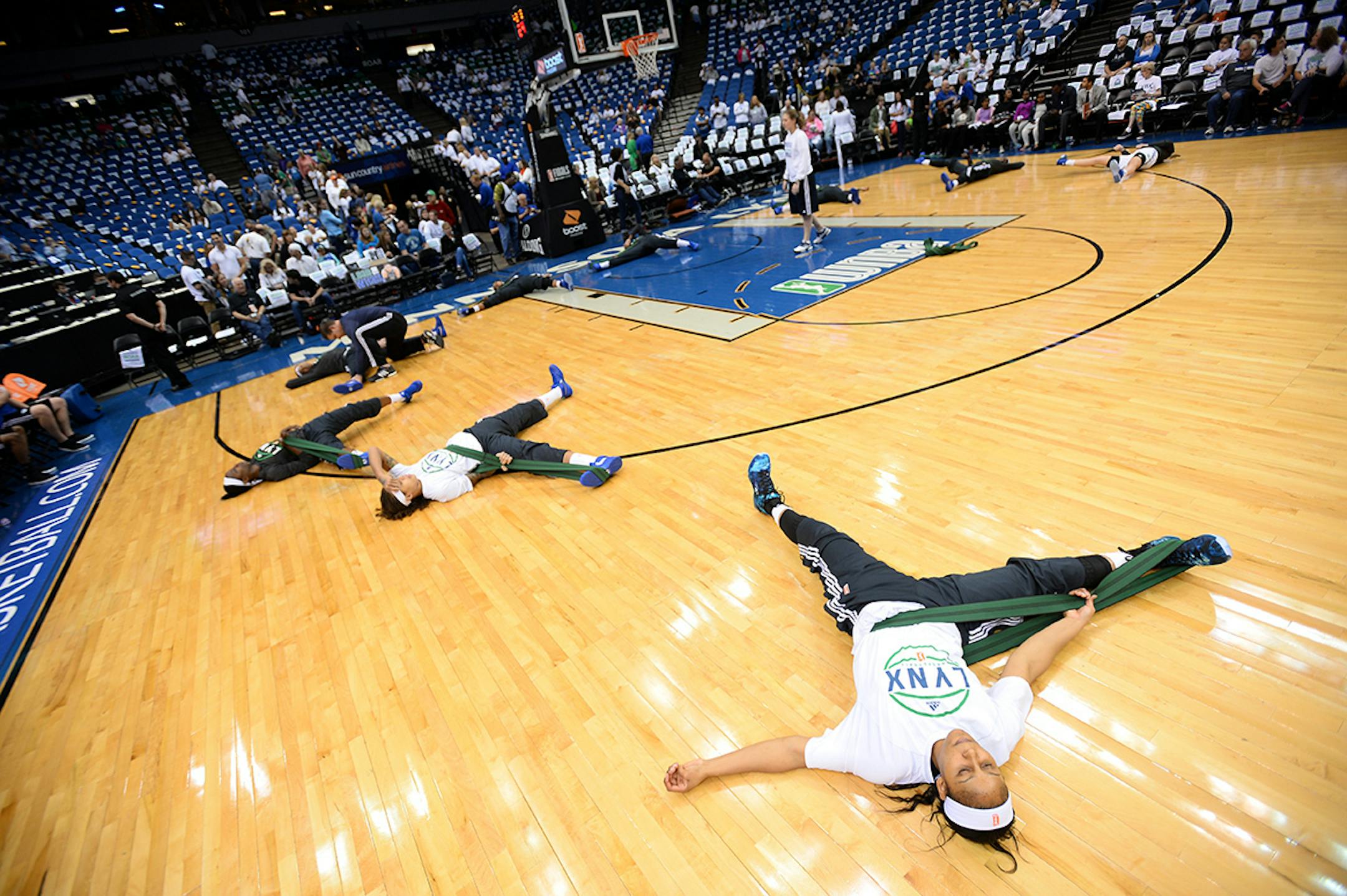 Minnesota Lynx forward Maya Moore (23) stretched before Wednesday night's championship game against Indiana.