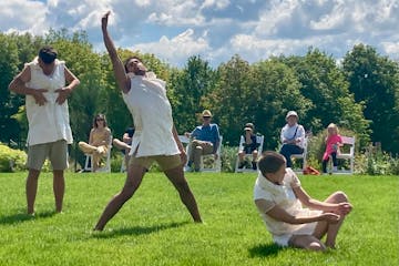 Dustin Haug, Javan Mngrezzo and Betsy Schaefer Roob performed “Thermal: Mediations on Climate Change” Sunday at the Minnesota Landscape Arboretum 