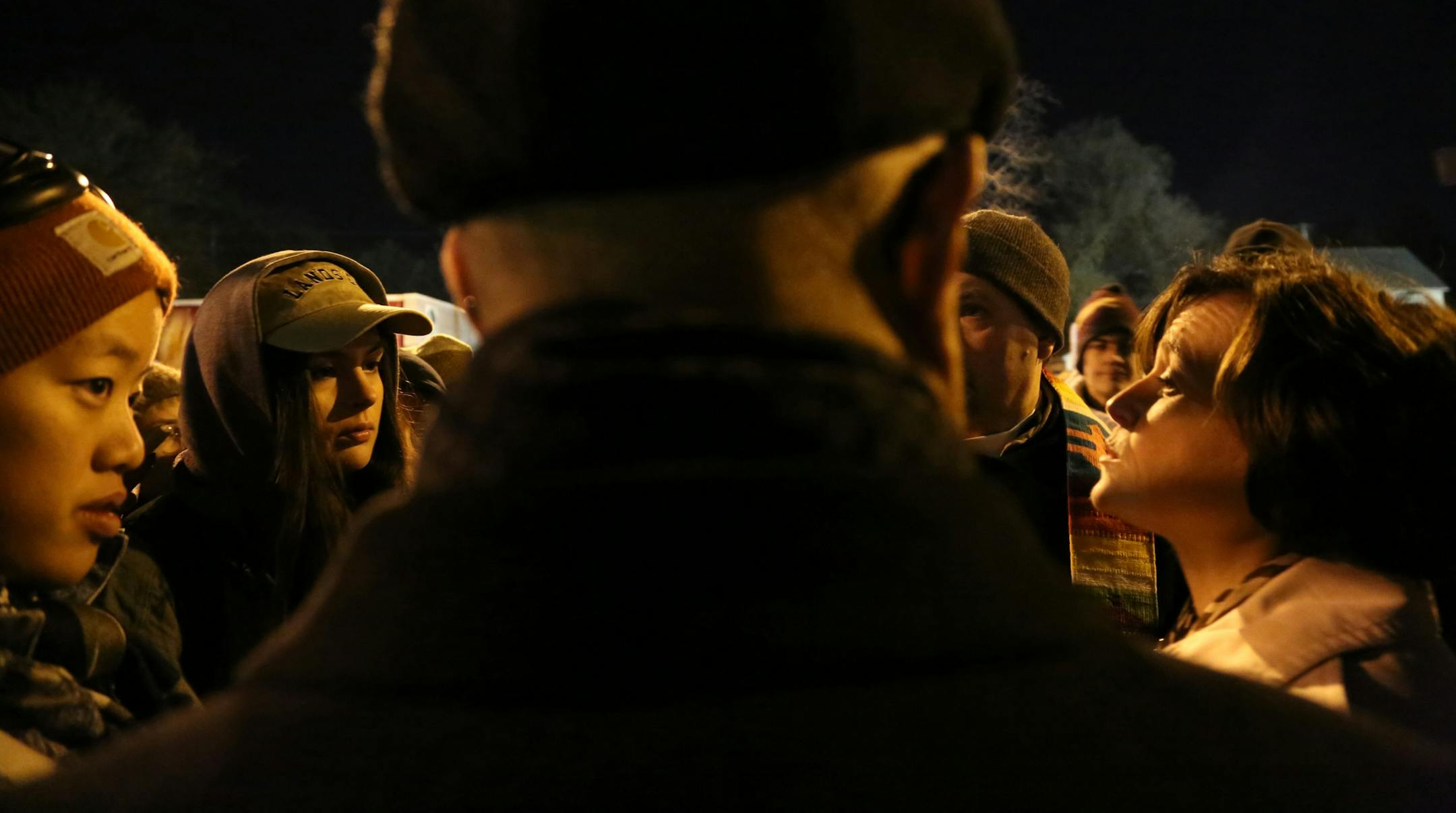 Minneapolis Mayor Betsy Hodges got peppered with questions from protestors about police violence.