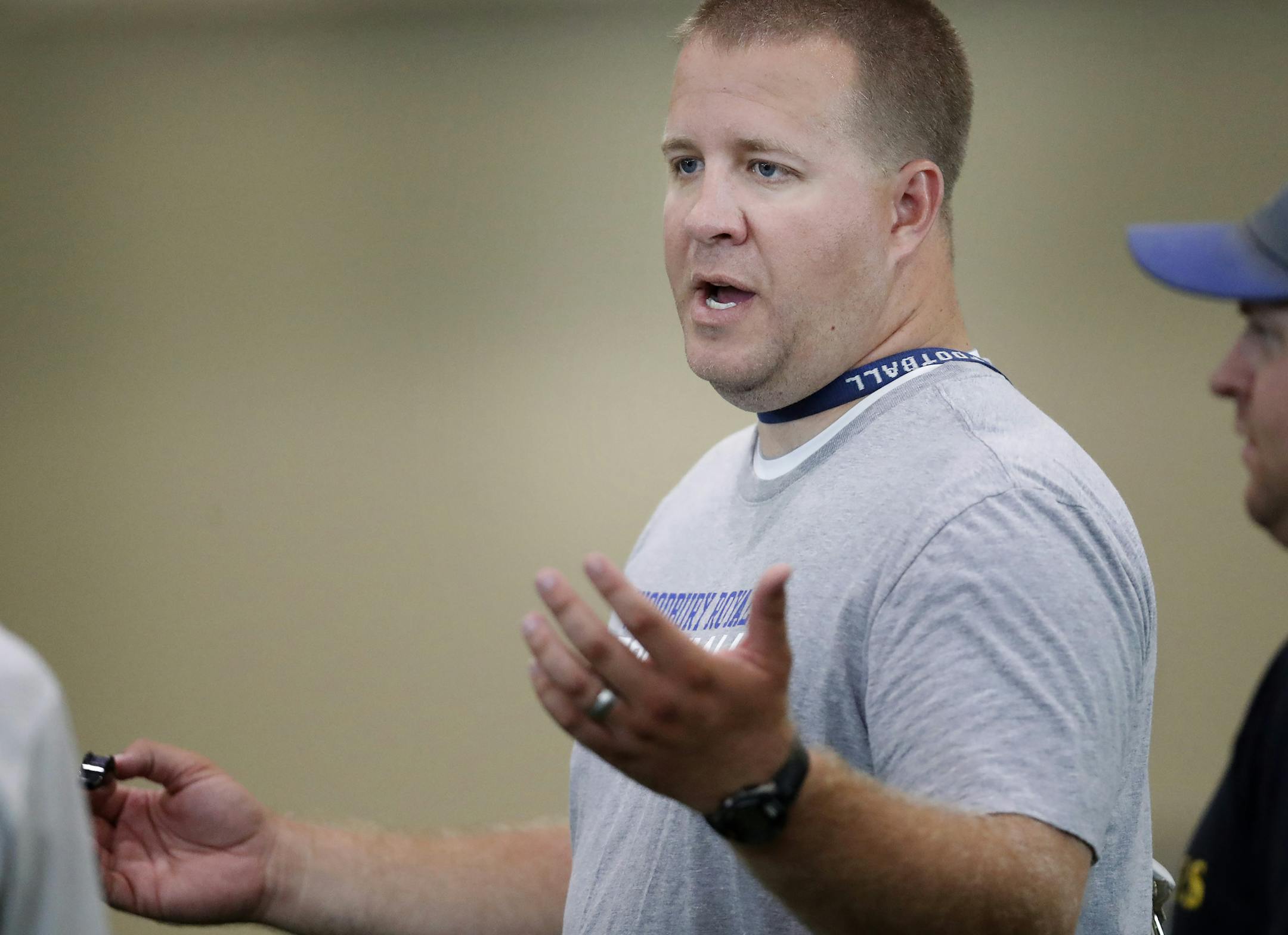 Woodbury High School head football coach Andy Hill. ] CARLOS GONZALEZ cgonzalez@startribune.com - September 7, 2016, Woodbury, MN, High School / Prep Football, Woodbury High School,