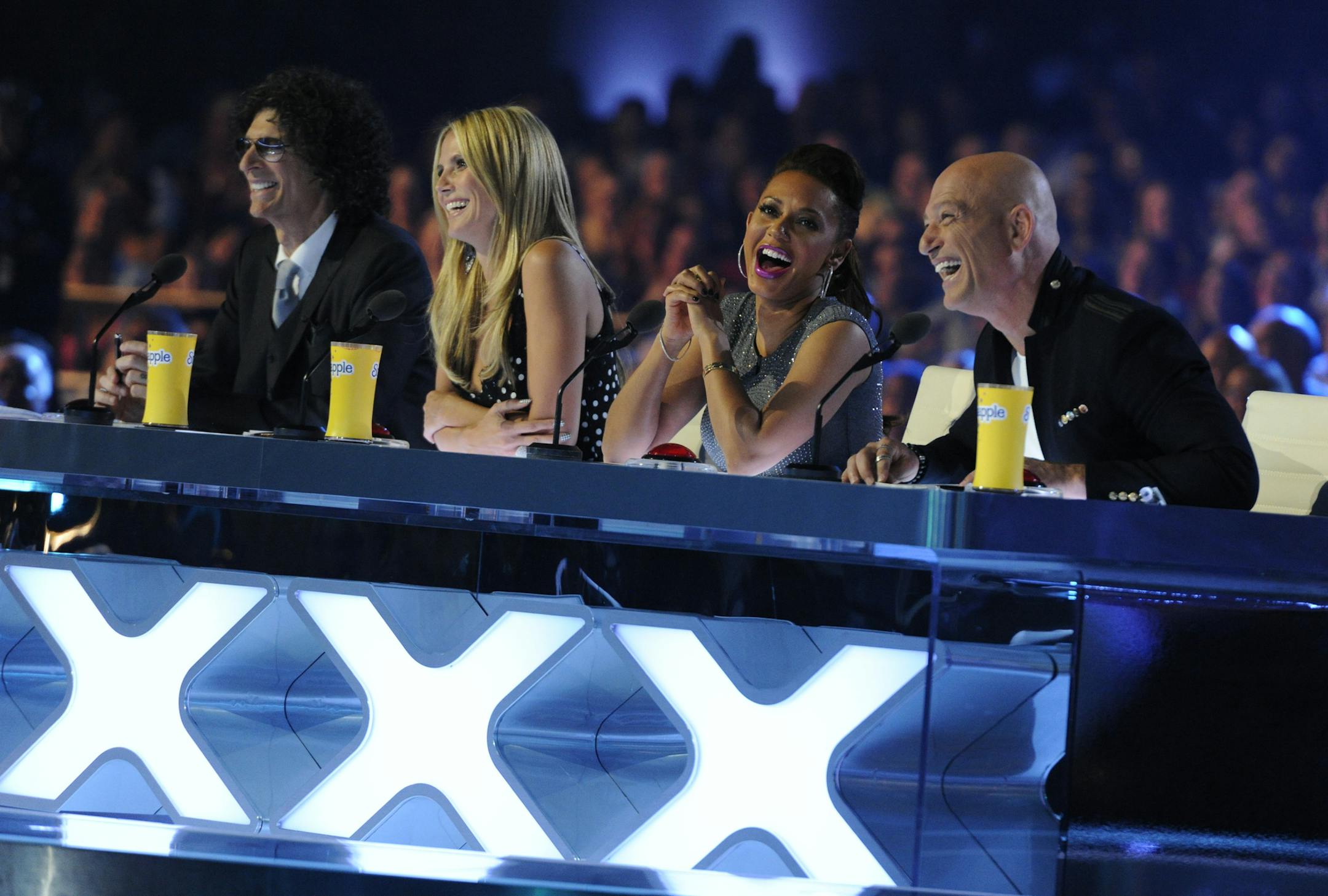 AMERICA'S GOT TALENT -- Episode 822 -- Pictured: (l-r) Howard Stern, Heidi Klum, Mel B, Howie Mandel -- (Photo by: Virginia Sherwood/NBC) ORG XMIT: Season:8