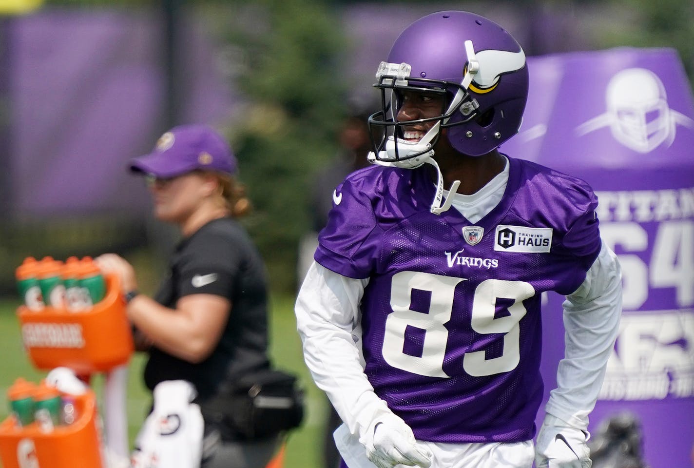 Vikings wide receiver Dede Westbrook (89) ran between drills during training camp Tuesday. ] ANTHONY SOUFFLE • anthony.souffle@startribune.com