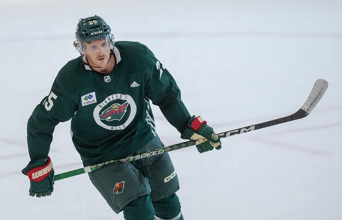 Minnesota Wild defenseman Jonas Brodin took to the rink for drills during the second day of practice at Tria Rink in St. Paul, Minn., on Friday, Sept. 22, 2023. ] Elizabeth Flores • liz.flores@startribune.com