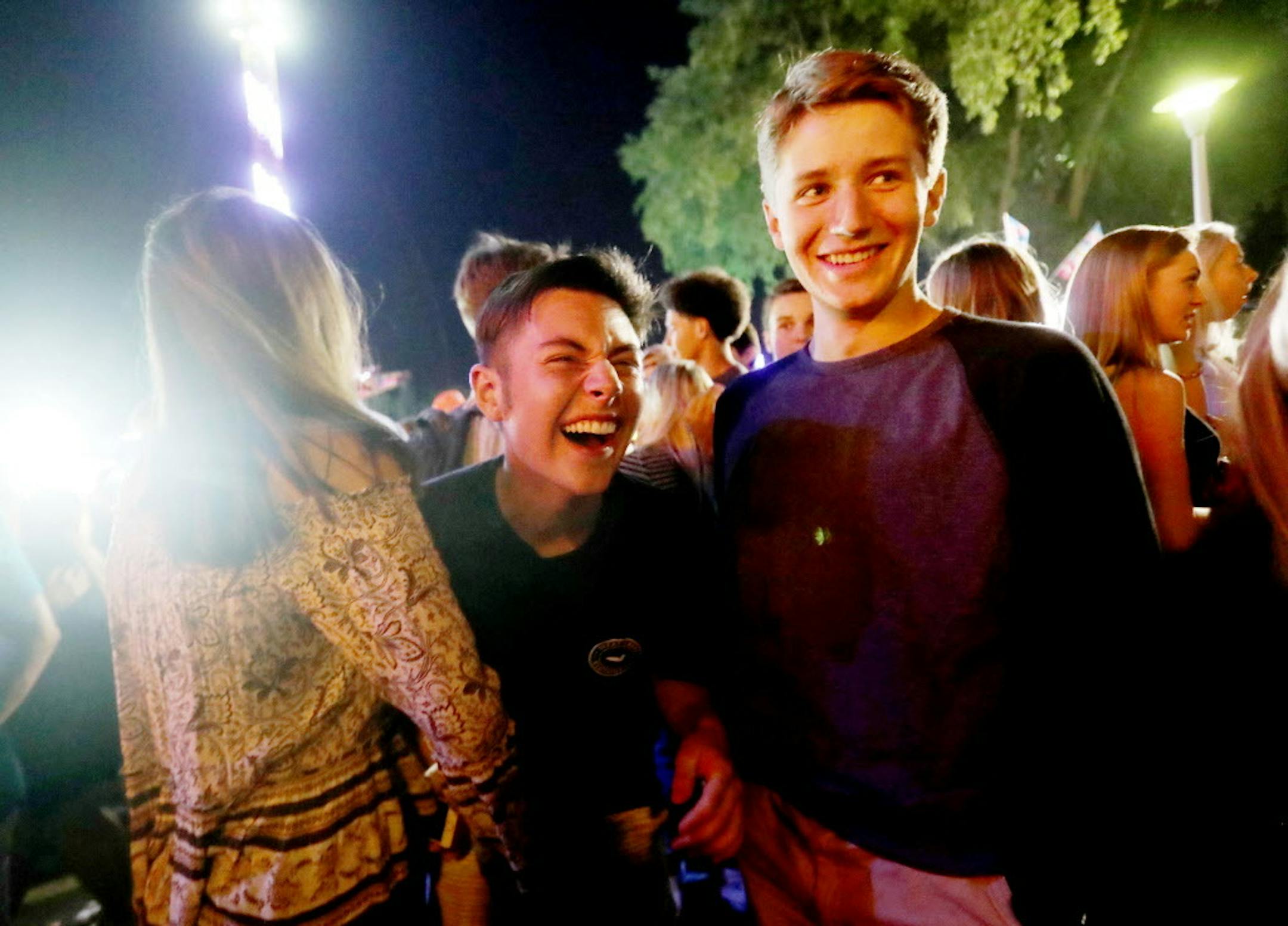 Friends and classmates at St. Agnes School in St. Paul, Matt Connolly, 16, middle left, and Nick Wallisch, 17, middle right, hung out near the Midway at the Minnesota State Fair Friday, Aug. 26, 2016, in Falcon Heights, MN.](DAVID JOLES/STARTRIBUNE)djoles@startribune For teenagers, the State Fair is a meeting ground filled with important social landmarks. Going to the fair alone, they say, is a key step in adolescent independence. And how you get to the fair -- catching a ride with a newly minte