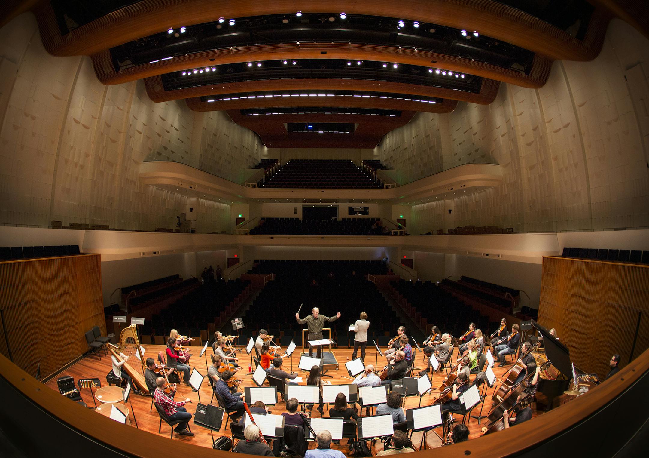 The St. Paul Chamber Orchestra practices in their new home the new Ordway Concert Hall. ] BRIAN PETERSON ï brianp@startribune.com St. Paul, MN - 2/11/2015 ORG XMIT: MIN1502121416560061 ORG XMIT: MIN1502131644533758