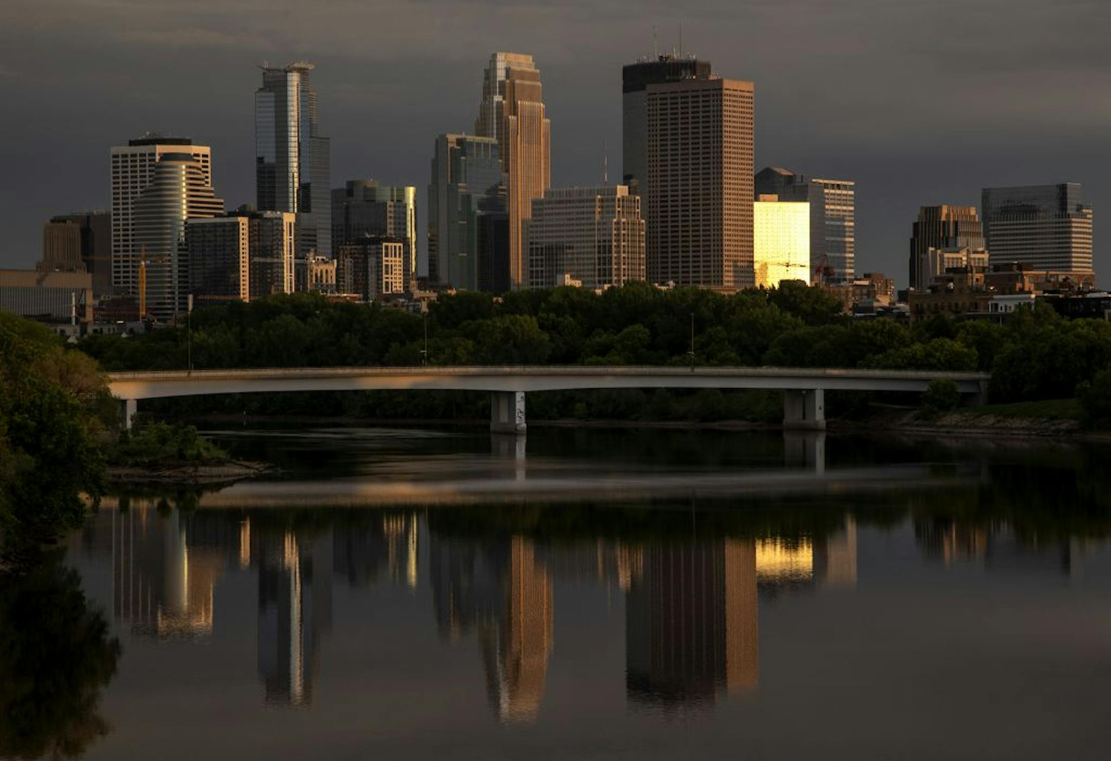 Dusk settled over downtown Minneapolis on Tuesday.
