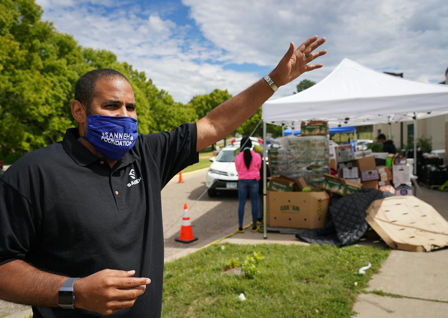 Tony Sanneh stood outside The Sanneh Foundation headquarters in St. Paul where food was given to families in need at a drive-through event. ] Shari L. Gross • shari.gross@startribune.com The Sanneh Foundation is building an $11 million seasonal dome and new athletic fields to promote year-round physical activity in St. Paul. The nonprofit has retooled during the pandemic to offer more free meals for families in need and a tutoring center for students to go to if they are in distance-only learnin