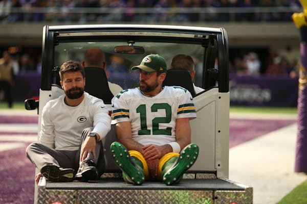 Green Bay Packers quarterback Aaron Rodgers suffered a broken collarbone against the Vikings in October.