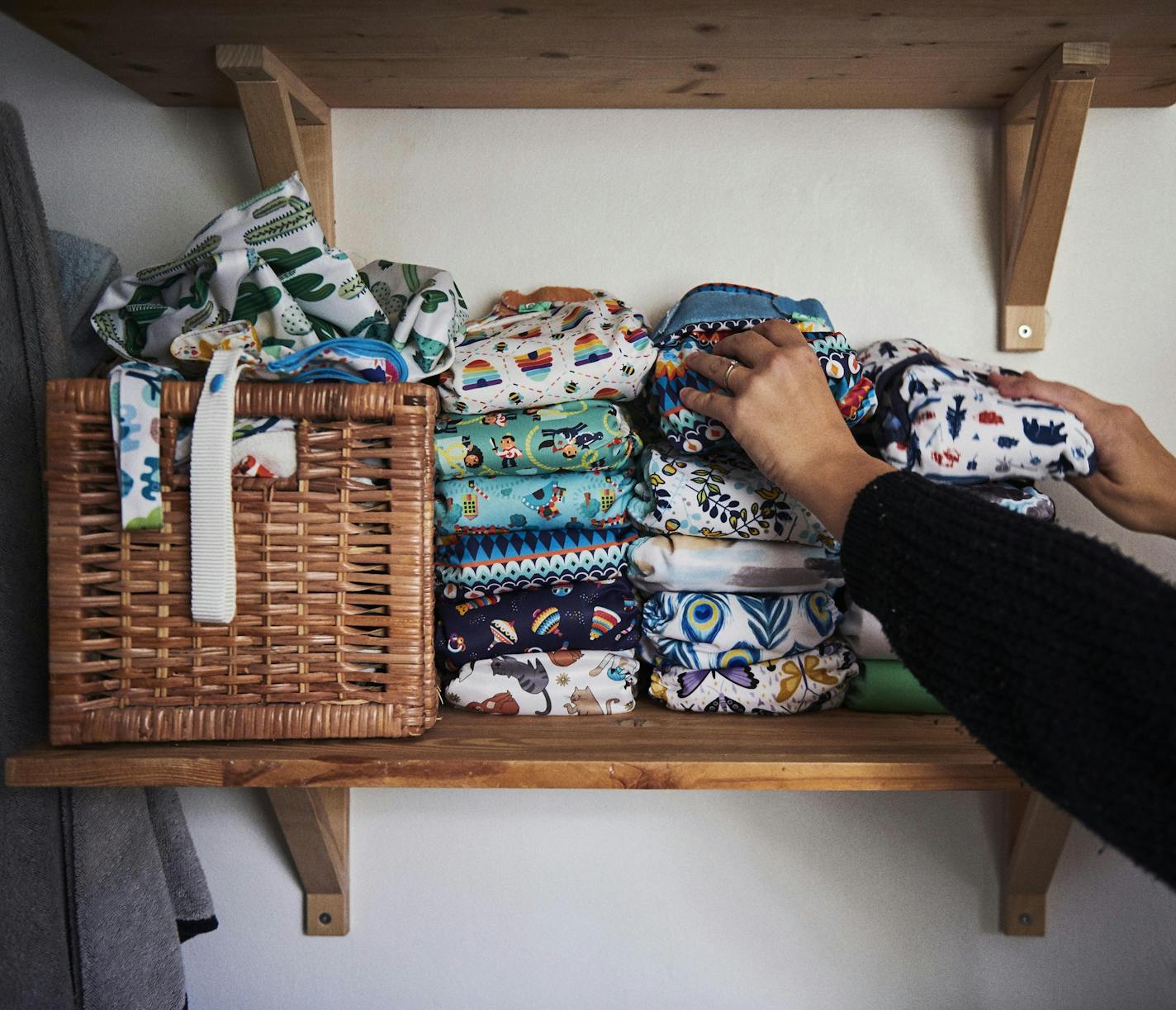 Purup Nohr uses secondhand cloth diapers in an effort to consume less. MUST CREDIT: Photo by Ulf Svane for The Washington Post.