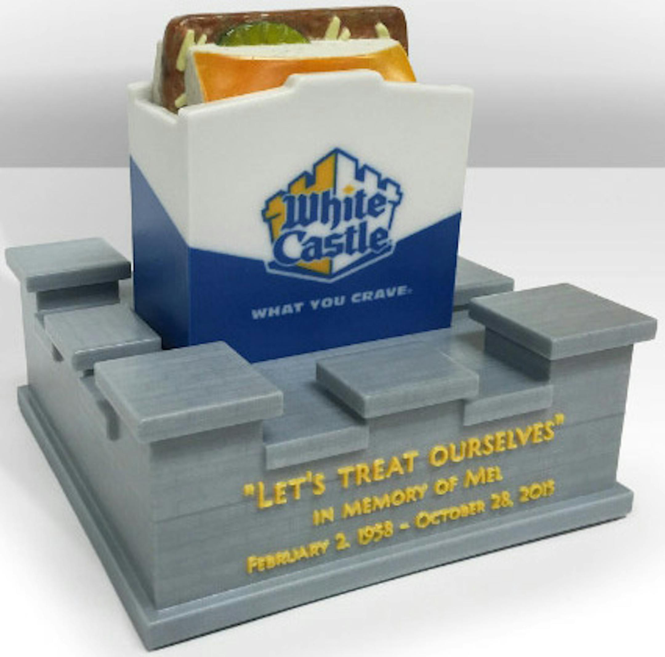 Custom-made White Castle urn by Foreverence. (PRNewsFoto/White Castle)