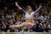 Auburn gymnast Sunisa Lee won the balance beam in a meet against LSU on Saturday.