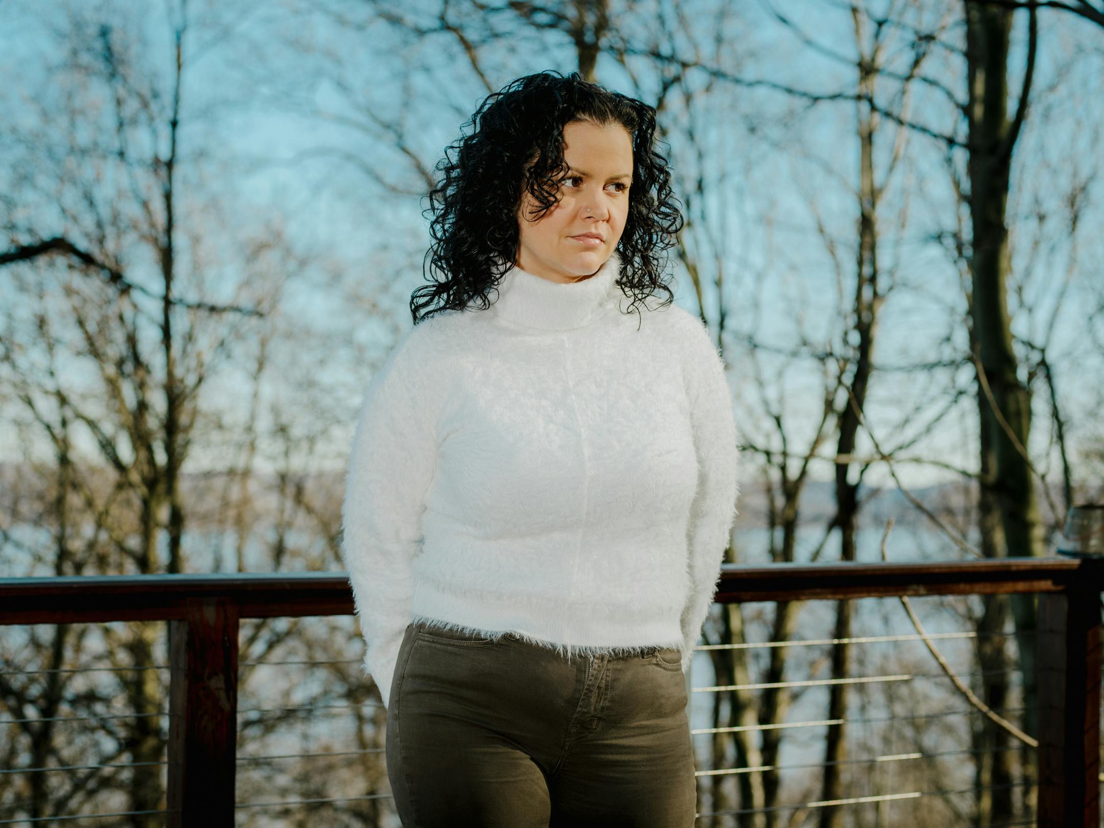 Author Jeanine Cummins in Nyack, N.Y.. Cummins' novel "American Dirt," about migrants fleeing violence, is a hit with booksellers, but critics have called it "trauma porn" that exploits another country's pain.