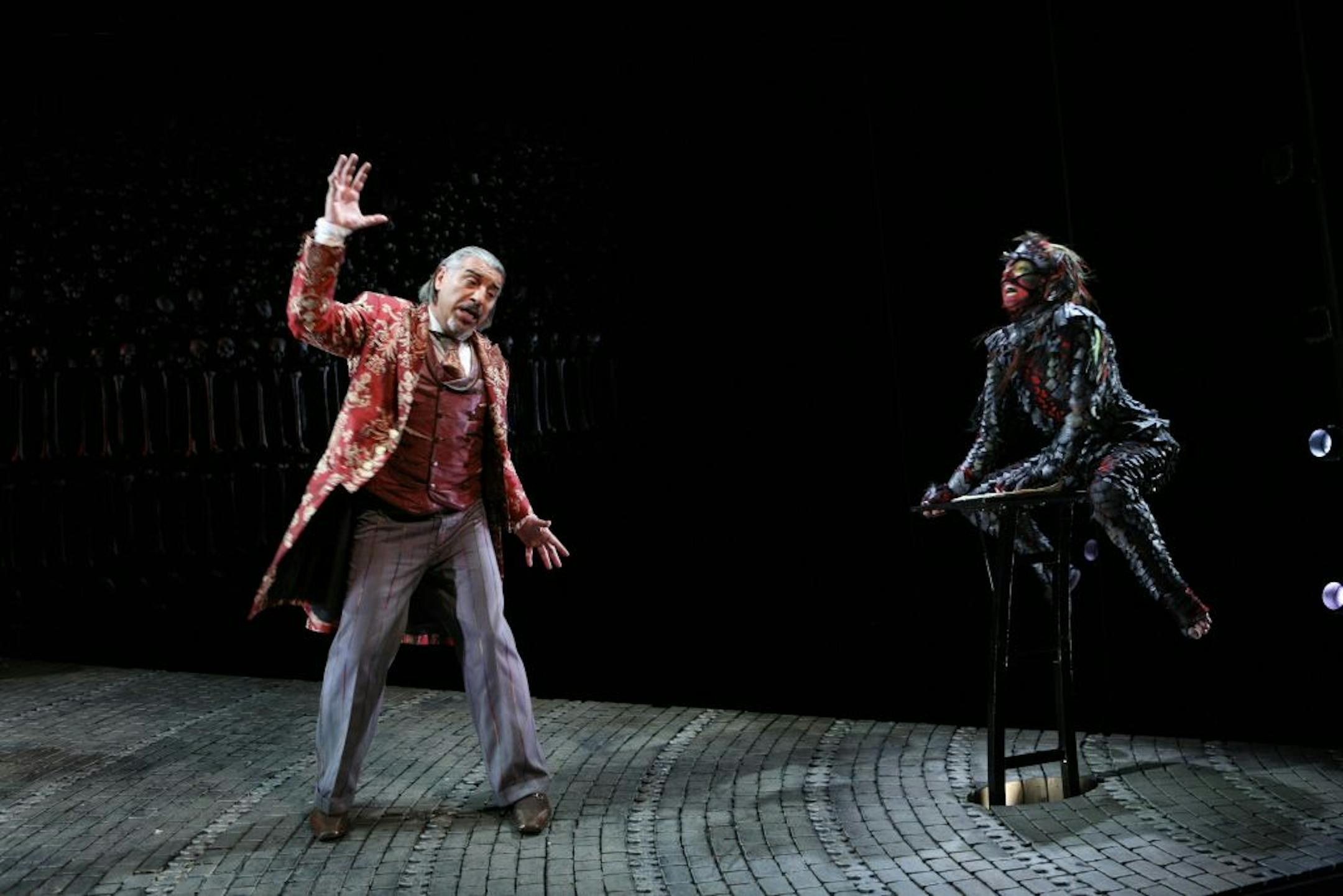 Max McLean, left, and Beckley Andrews in "The Screwtape Letters."