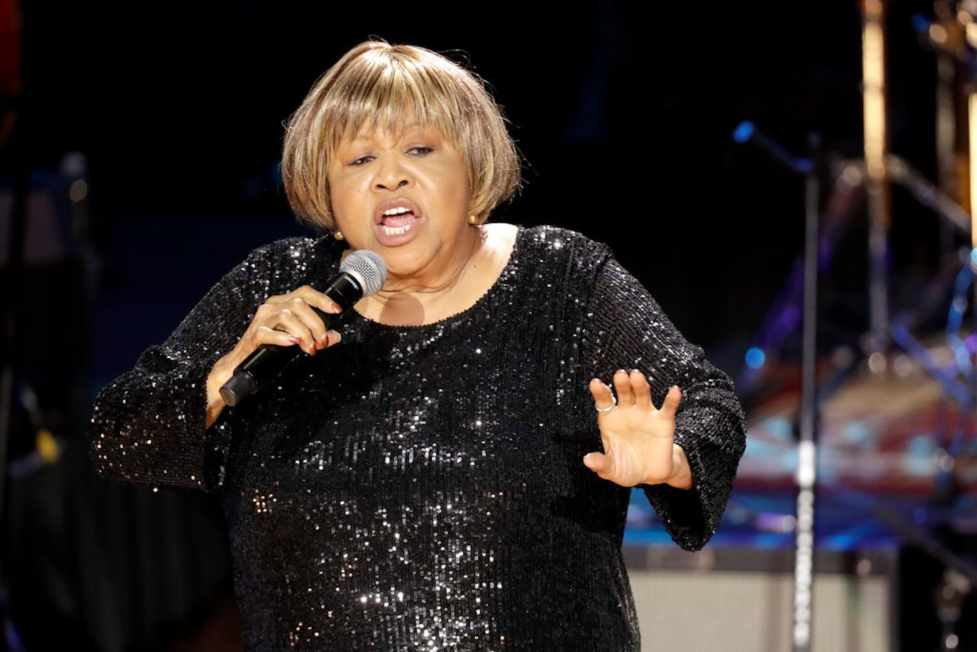 Mavis Staples, shown at 2019's Americana Honors & Awards in Nashville, has been singing uplifting songs going back to the Staple Singers' 1960s anthems.