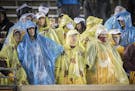 Minnesota fans battled rainy conditions before the Gophers took on Michigan State at TCF Bank Stadium, Saturday, October 14, 2017 in Minneapolis, MN. 