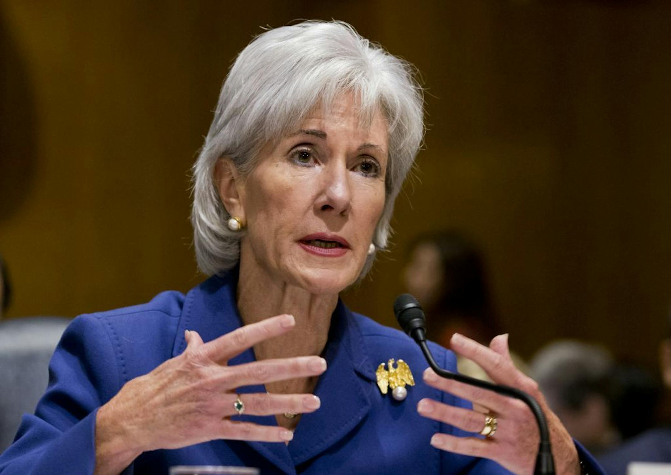 Health and Human Services Secretary Kathleen Sebelius testifies on Capitol Hill in Washington, Wednesday, Nov. 6, 2013