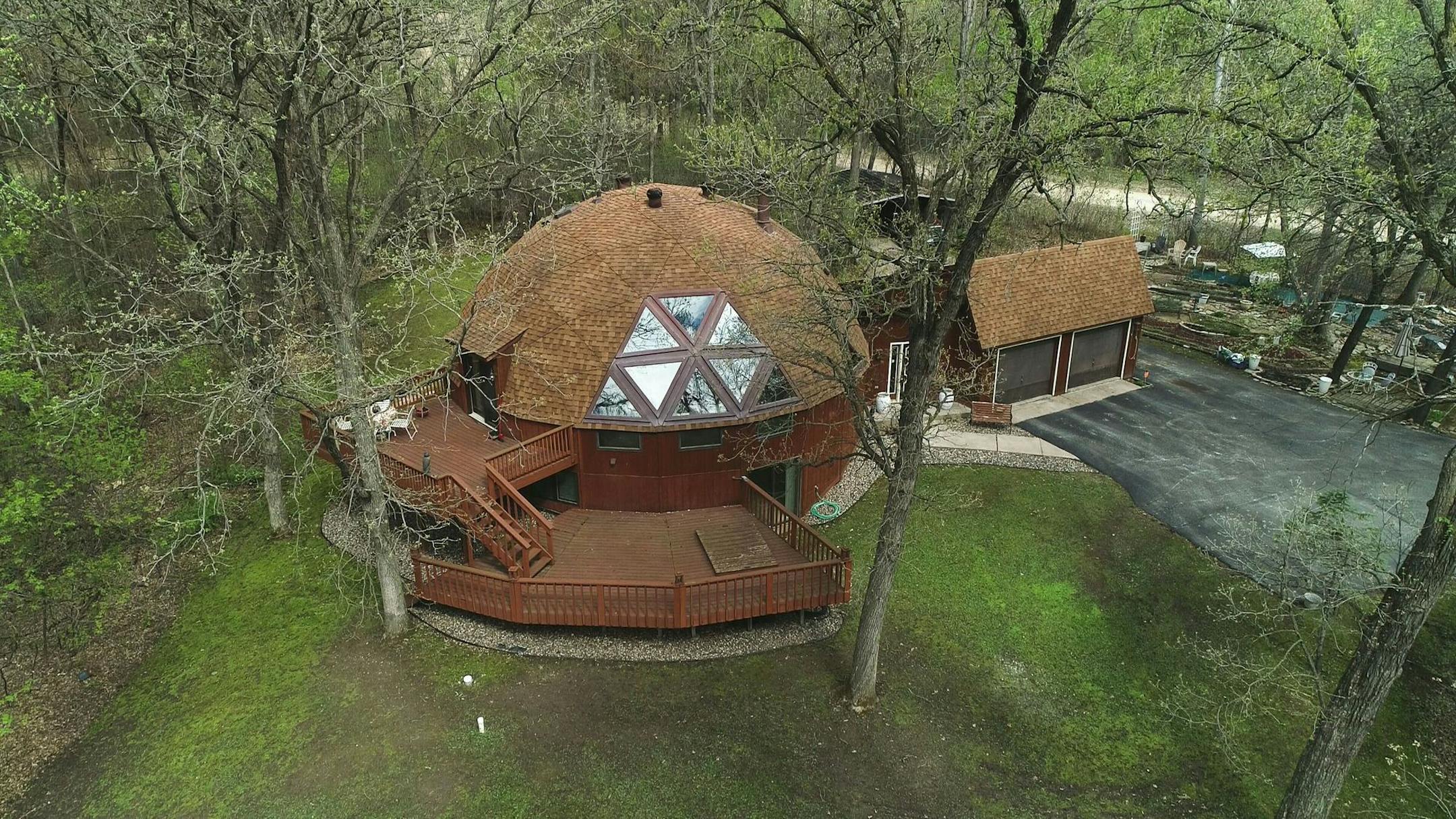 Brandon Rowell
Aerial view of the dome home