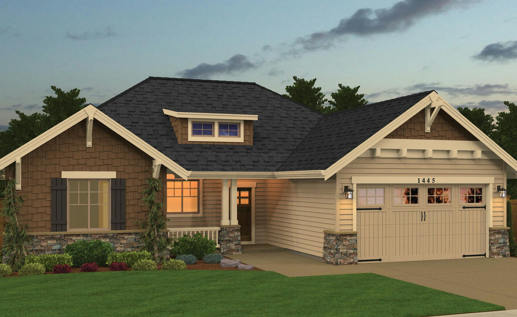 Craftsmanís compact layout uses space wisely. Home plan for 0920