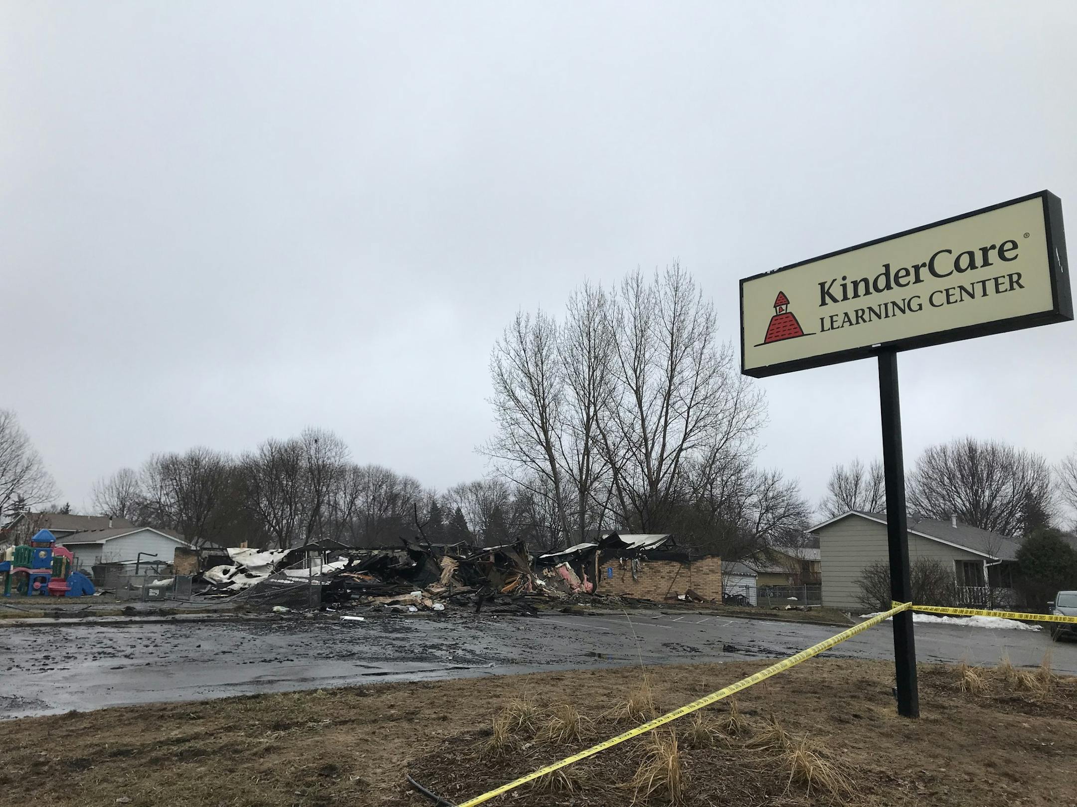 The KinderCare on Xerxes Avenue in Brooklyn Park is a total loss after a fire Thursday morning.