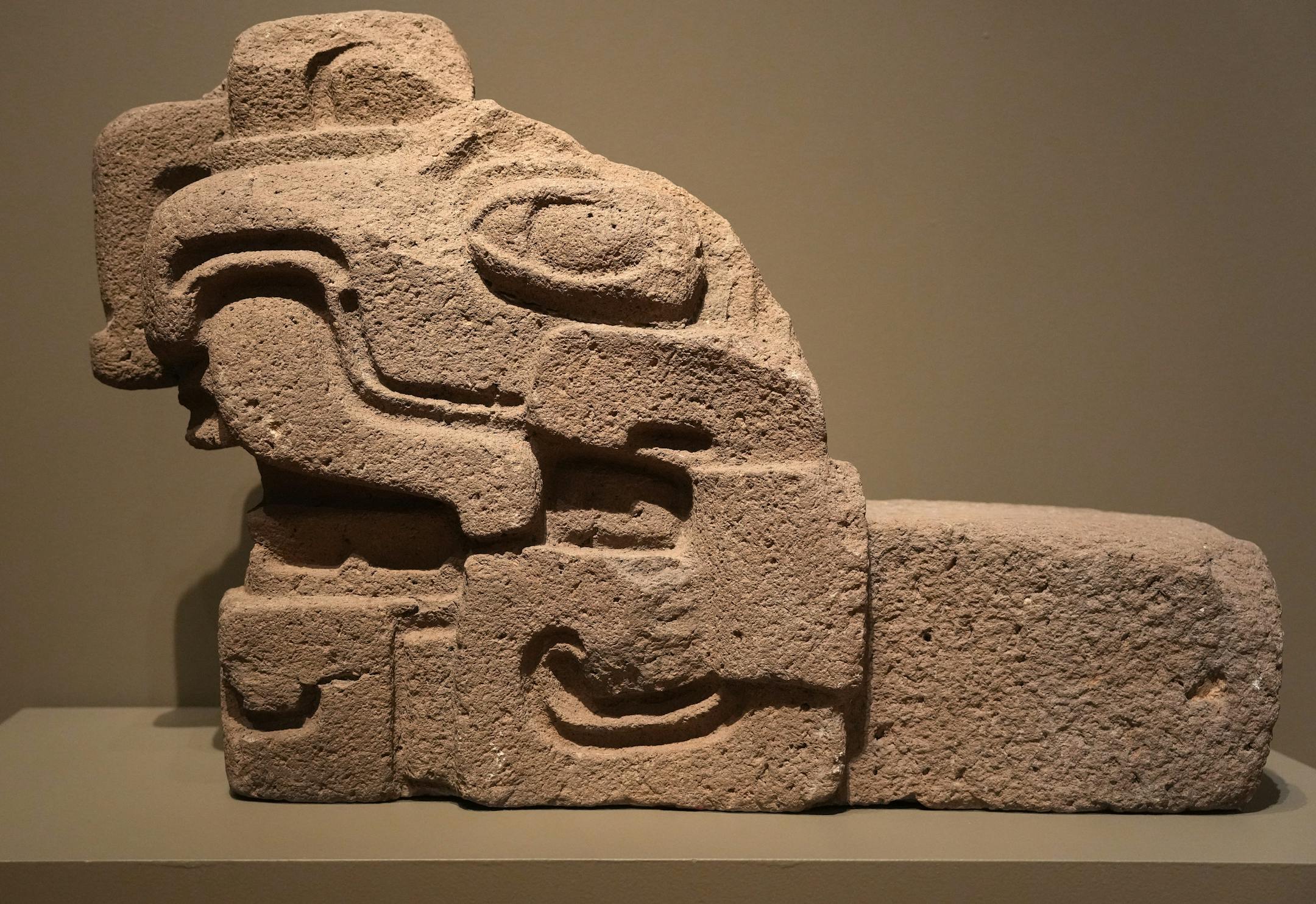 A tenoned serpent head by an unknown artist sits in the new ReVisión: Art in the Americas exhibit during a press preview Thursday, June 29, 2023 at the Minneapolis Institute of Art in Minneapolis. ] ANTHONY SOUFFLE • anthony.souffle@startribune.com