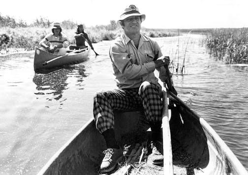 September 12, 1980: Jim Klobuchar drifted through the reeds in a canoe on a trip in Minnesota's wild-rice country.
